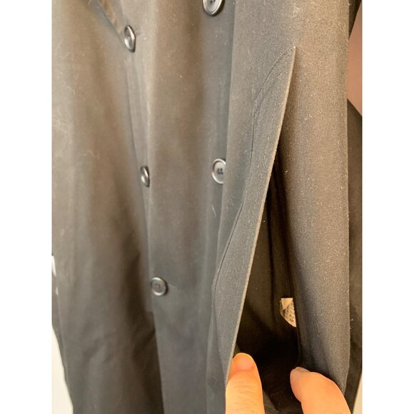 VTG Austin Reed Mens 40S Trench Coat Rain & Stain Repellent Wool Liner Black - Picture 11 of 11